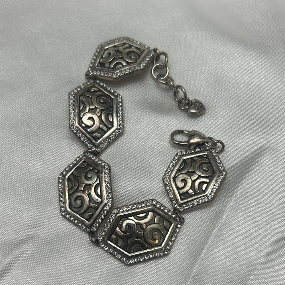 Elegant Brighton Silver Hexagonal Bracelet